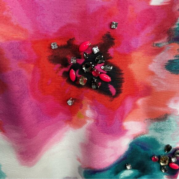 Eliza J Floral Watercolor Jewels Sheath Dress Size 8 or Medium - Picture 9 of 16